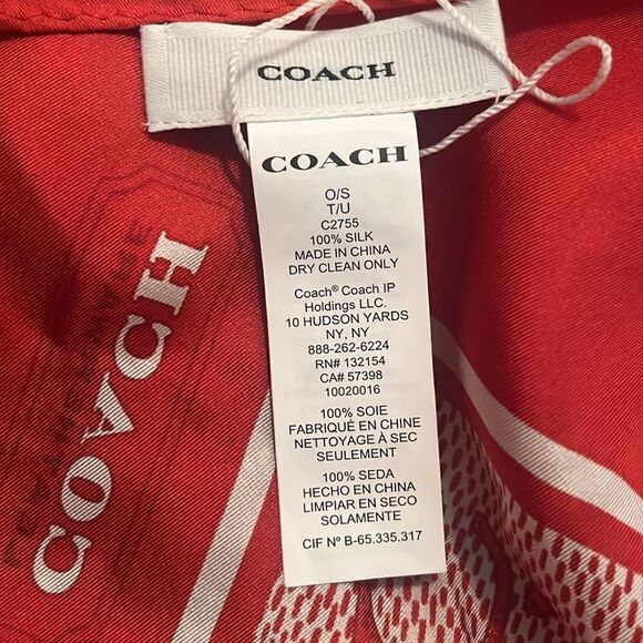 NWT COACH Vintage Signature C Printed Silk Square Scarf - Picture 6 of 6